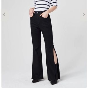 NEW 3X1 NYC Slit Flare Hight Rise Flare Leg Black Full Length Jean Size …